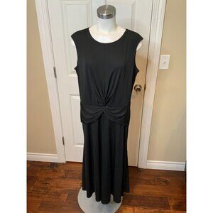 Lauren Ralph Lauren Black Draped Twisted Front Sleeveless Dress NWT $135 Size 16